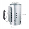 KOMIN DO ROZPALANIA WĘGLA BRYKIETU BBQ KOMINKA OGNISKA GRILLA 26x17cm Silve