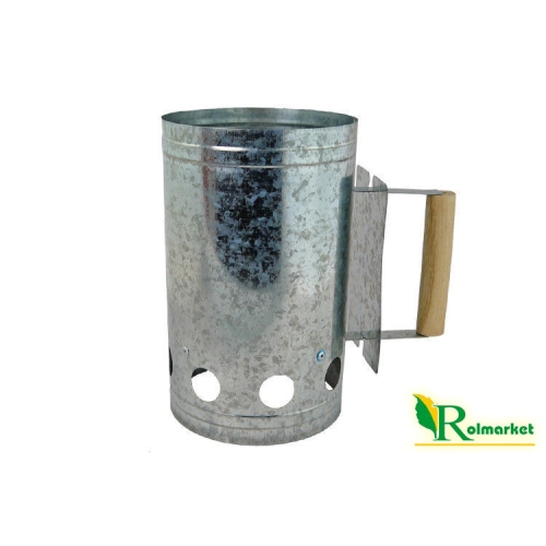 KOMIN DO ROZPALANIA WĘGLA BRYKIETU BBQ KOMINKA OGNISKA GRILLA 26x17cm Sreb5