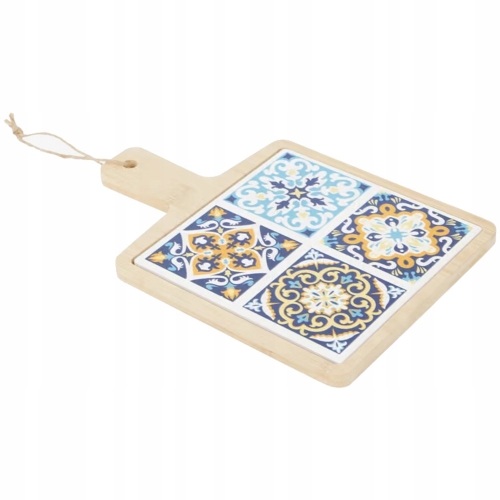 Deska do serwowania Bambusowa z ceramiką Absolu Chic 17 x 24,5 + UCHWYT 027