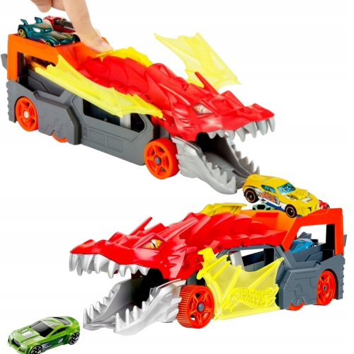Hot Wheels Auto Smok Transporter Wyrzutnia Dragon Ciężarówka CITY GTK42 386