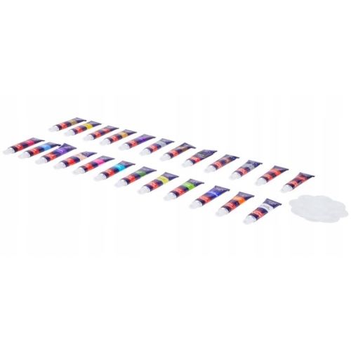 Paleta Farb Farby akrylowe wielokolorowe w wachlarzu 24 sztx12 ml + paleta1