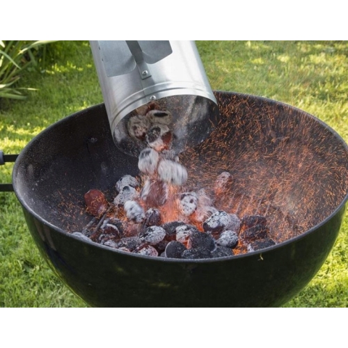 Komin do rozpalania węgla Grilla kominka ogniska BBQ 28x16cm Srebrny metal/