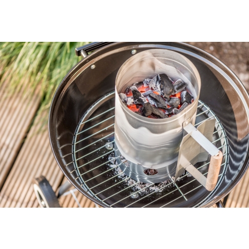 Komin do rozpalania węgla Grilla kominka ogniska BBQ 28x16cm Srebrny metal/