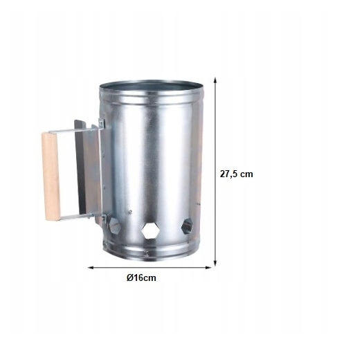 Komin do rozpalania węgla Grilla kominka ogniska BBQ 28x16cm Srebrny metal/