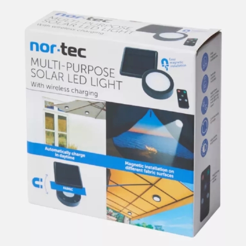 Lampa solarna Nor-tec z panelem słonecznym ładowanie bezprzewodowe magnes