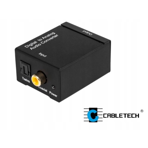 Konwerter audio Cabletech ZLA0857 audio 2xRCA jack 3,5 mm analogowo cyfrowy