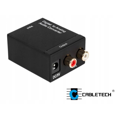 Konwerter audio Cabletech ZLA0857 audio 2xRCA jack 3,5 mm analogowo cyfrowy