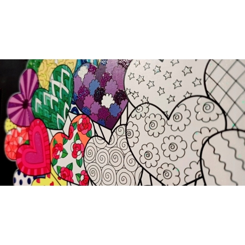 Brokatowa kolorowanka A4 z czarnym tłem DecoTime 24 arkuszy 21x30 cm MOTYL