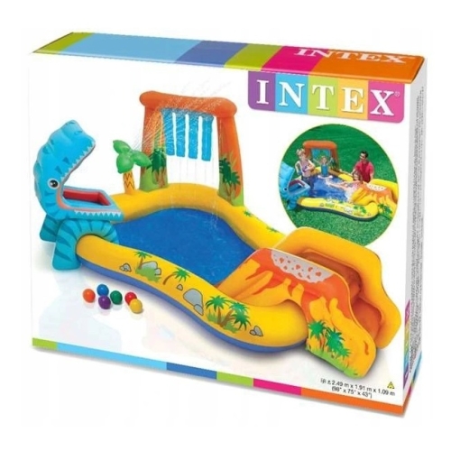 BASEN WODNY WIELKI PLAC ZABAW DINOZAUR ZJEŻDŻALNIA Z PIŁKAMI DLA DZIECI 99