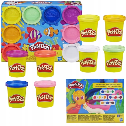 PLAY-DOH CIASTOLINA 8-PAK TĘCZOWA 448g MASY MIX KOLORÓW NA PREZENT HASBRO