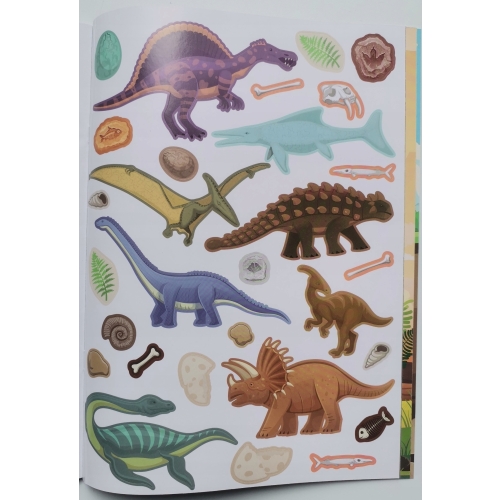 Książka z naklejkami 175 naklejek DINOZAURY do kreatywnej pracy dzieci 993