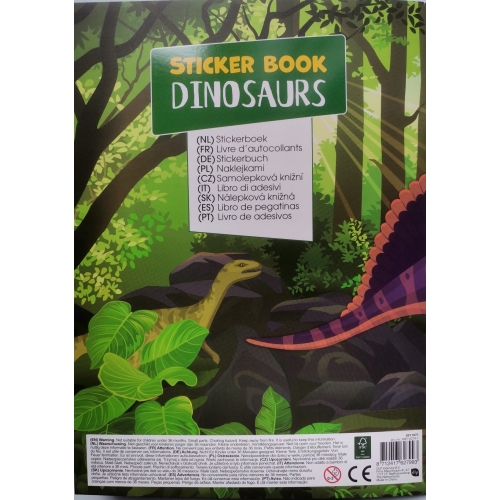 Książka z naklejkami 175 naklejek DINOZAURY do kreatywnej pracy dzieci 993