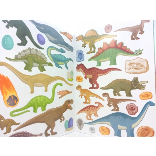 Książka z naklejkami 175 naklejek DINOZAURY do kreatywnej pracy dzieci 993