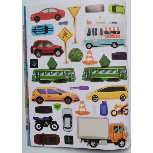 Książka z naklejkami 175 naklejek VEHICLES do kreatywnej pracy dzieci 683
