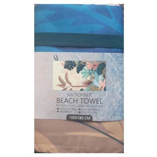 RĘCZNIK PLAŻOWY Z MIKROFIBRY SZYBKOSCHNĄCY Z GRAFIKĄ 100 X 180 CM 516