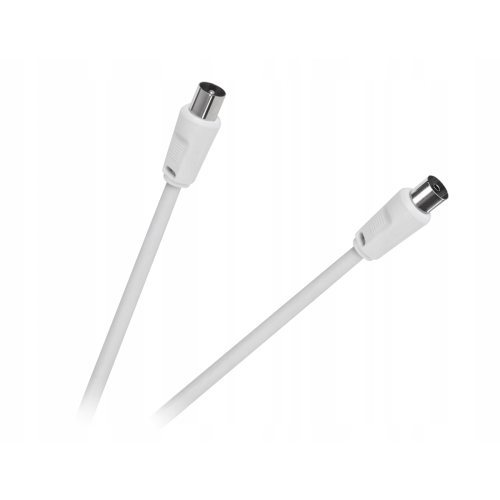 Kabel KPO2735F-10 biały 10 m Przewód ANTENOWY TV-VIDEO IEC wtyk IEC Gniazdo