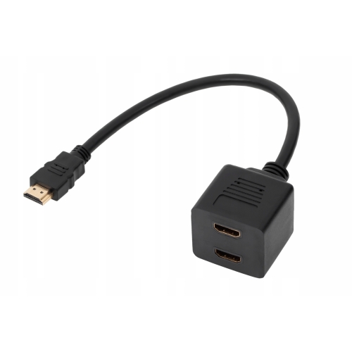 Rozgałeźnik HDMI wtyk - 2 x gniazdo na kablu 30cm