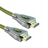 Kabel High End HDMI - HDMI 2m GC-HD-1003S WYSOKIEJ JAKOŚCI W OPLOCIE SILVER