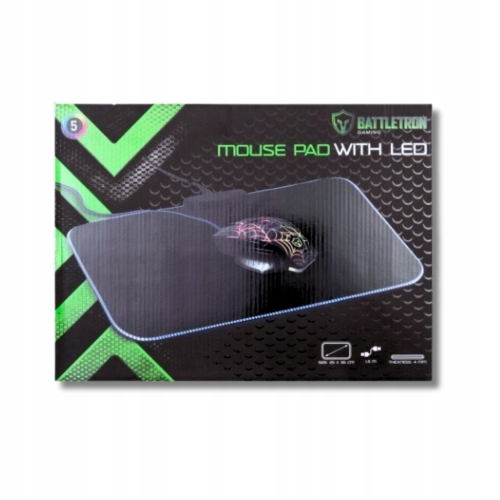 PODKŁADKA POD MYSZ BATTLETRON RGB ZMIENIAJĄCA KOLOR 25x35CM 4MM LED USB-C