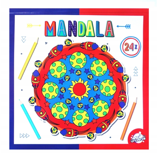 KOLOROWANKA MANDALA kreatywny zestaw 24 stron dla dzieci i dorosłych KOSMOS