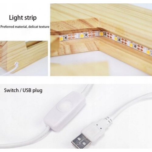 Duża Lampka nocna stołowa LED bambusowa PIES 3D odcienie brązu i beżu 5 W