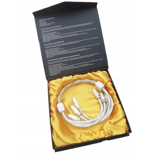 PRZYŁĄCZE 3 WTYK RCA NA 3 WTYK RCA PERFEKT BEGLI GOLD WYSOKIEJ JAKOŚCI 1.0M