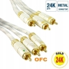 PRZYŁĄCZE 3 WTYK RCA NA 3 WTYK RCA PERFEKT BEGLI GOLD WYSOKIEJ JAKOŚCI 3.0M