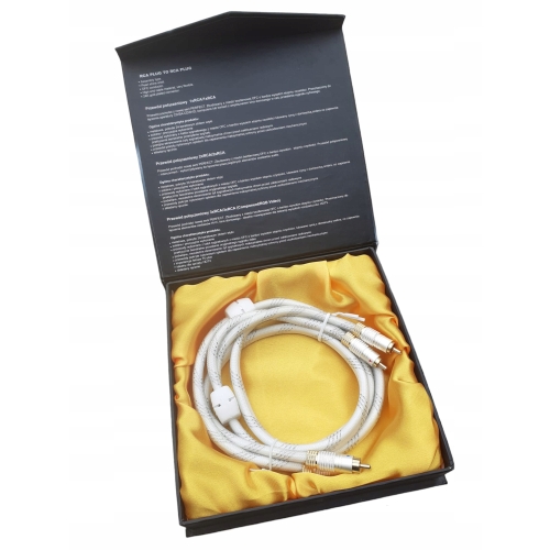 PRZYŁĄCZE 2 WTYK RCA NA 2 WTYK RCA PERFEKT BEGLI GOLD WYSOKIEJ JAKOŚCI 1,5M