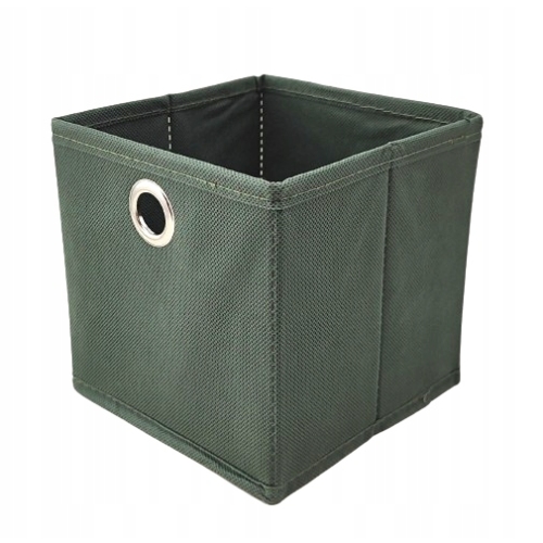 Składane ciemnozielone pudełko do przechowywania. 15 x 15 cm MATERIAŁOWE