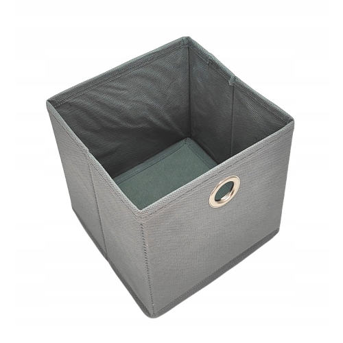Pudełko BOX do przechowywania Z MATERIAŁU USZTYWNIONE 15 CM CIEMNO SZARE