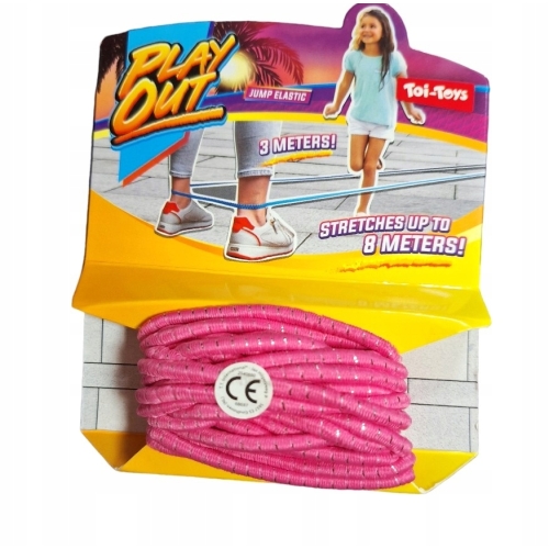 Guma do skakania elastyczna jump różowa Toi-Toys 3-8 metrów dla dzieci