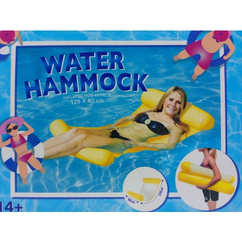 DMUCHANY HAMAK WODNY Z SIATKĄ MATERAC LEŻAK DO OPALANIA 128 x 80 cm RÓŻOWY