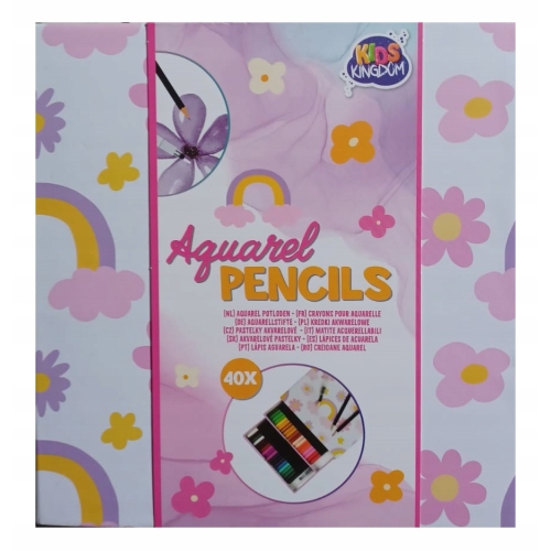 Kredki akwarelowe i pisaki wodne 42 szt Kids Kingdom w wesołym pojemniku 19