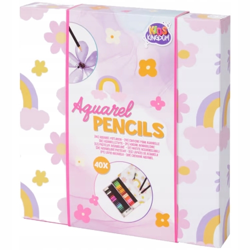 Kredki akwarelowe i pisaki wodne 42 szt Kids Kingdom w wesołym pojemniku 26