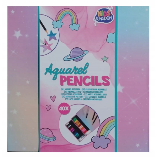 Kredki akwarelowe i pisaki wodne 42 szt Kids Kingdom w wesołym pojemniku 26