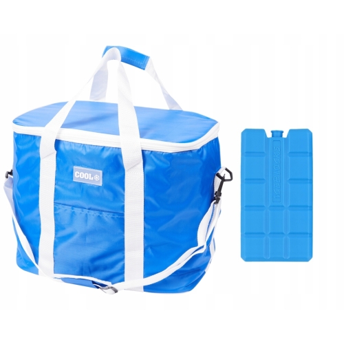 Torba termiczna na ramię zapinana na zamek 42x 25xH33 Duża Niebieska 30 L