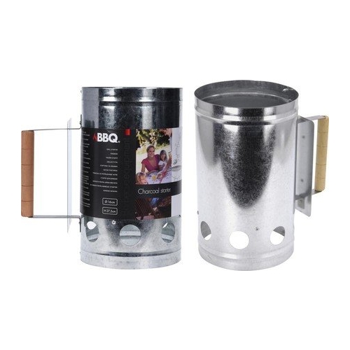 KOMIN DO ROZPALANIA WĘGLA BRYKIETU BBQ KOMINKA OGNISKA GRILLA 26x17cm duży
