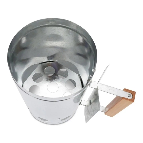 KOMIN DO ROZPALANIA WĘGLA BRYKIETU BBQ KOMINKA OGNISKA GRILLA 26x17cm STAL