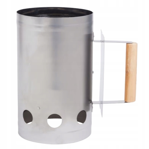 KOMIN DO ROZPALANIA WĘGLA BRYKIETU BBQ KOMINKA OGNISKA GRILLA 26x17cm STAL