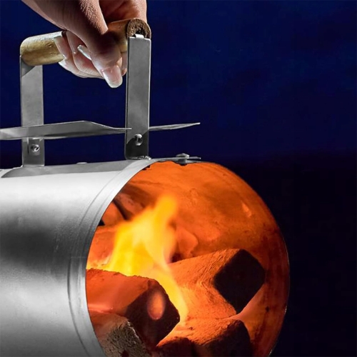 KOMIN DO ROZPALANIA WĘGLA KOMINKA BBQ BRYKIETU OGNISKA GRILLA 26x17cm Sre22