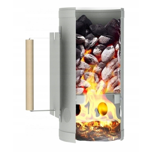 KOMIN DO ROZPALANIA GRILLA WĘGLA BRYKIETU DUŻY GRILL BBQ średnica 16cmx27cm