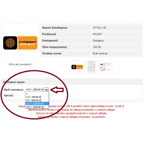 Pakiet SUPERFULL HD Cyfrowy POLSAT BOX 12 miesiecy Prepaid dekoder HD5500S