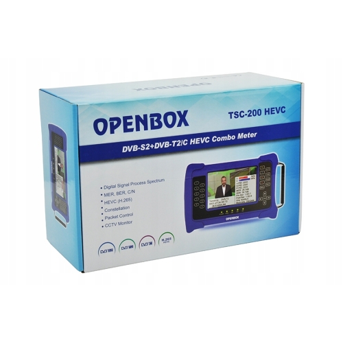 Miernik OPENBOX model TSC-200 COMBO DVB-S/S2/T/T2/C MER BER H.265 HEVC