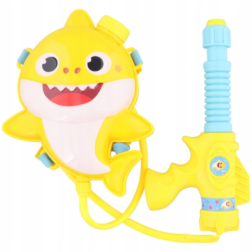 MIOTACZ pistolet NA WODĘ PLECAK BABY SHARK żółty Zabawka dla dzieci SIKAWKA