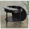 STOLIK KAWOWY DO SALONU 50x50x38 cm BEŻOWO BIAŁY Z DREWNA GLAMOUR LOFTOWY