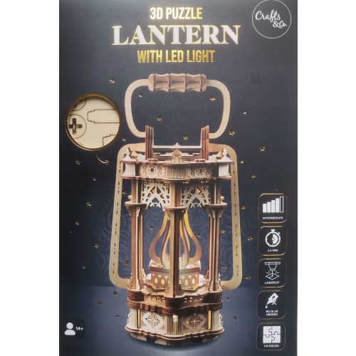 Puzzle 3D DREWNIANE DIY 135 el. ZRÓB TO SAM Oświetlenie LED LATARENKA B
