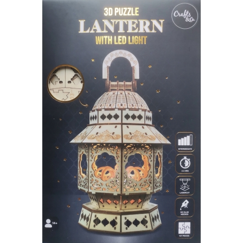 Puzzle 3D DREWNIANE DIY 167 el. ZRÓB TO SAM Oświetlenie LED LATARENKA C