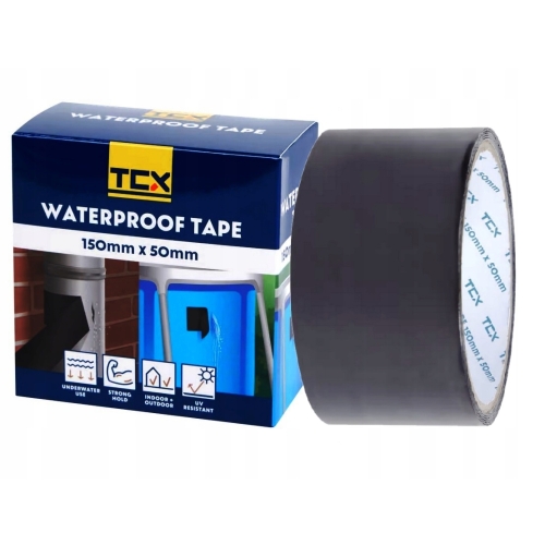 Taśma naprawcza do łatania Basen Ponton Materac Koło Rur CZARNA 150 x 50 mm