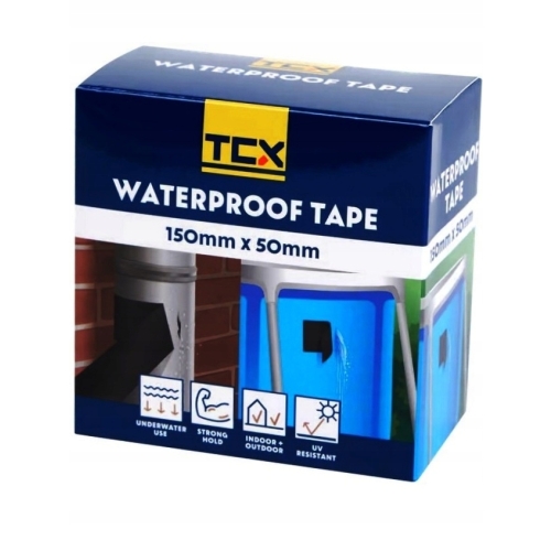 Taśma naprawcza do łatania Basen Ponton Materac Koło Rur CZARNA 150 x 50 mm