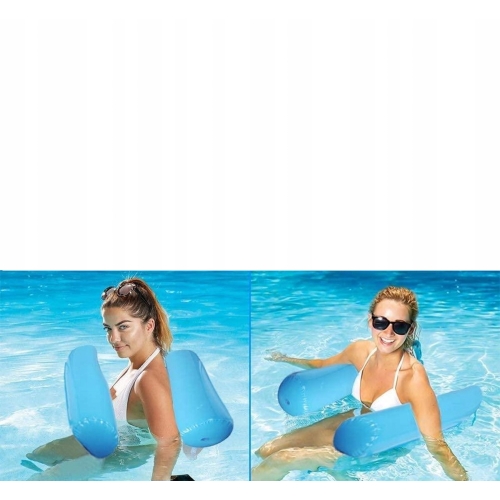 HAMAK WODNY MATERAC Z SIATKĄ DMUCHANY WYGODNY DO OPALANIA ZIELONY TURKUS